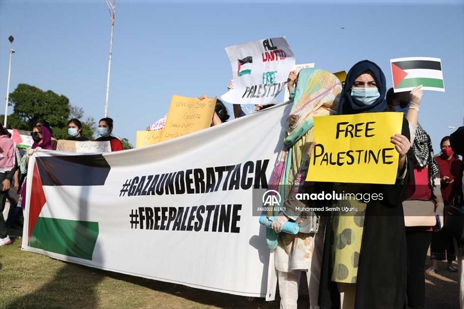 مظاهرات تعم مدن باكستان للتنديد بالعدوان الإسرائيلي على فلسطين