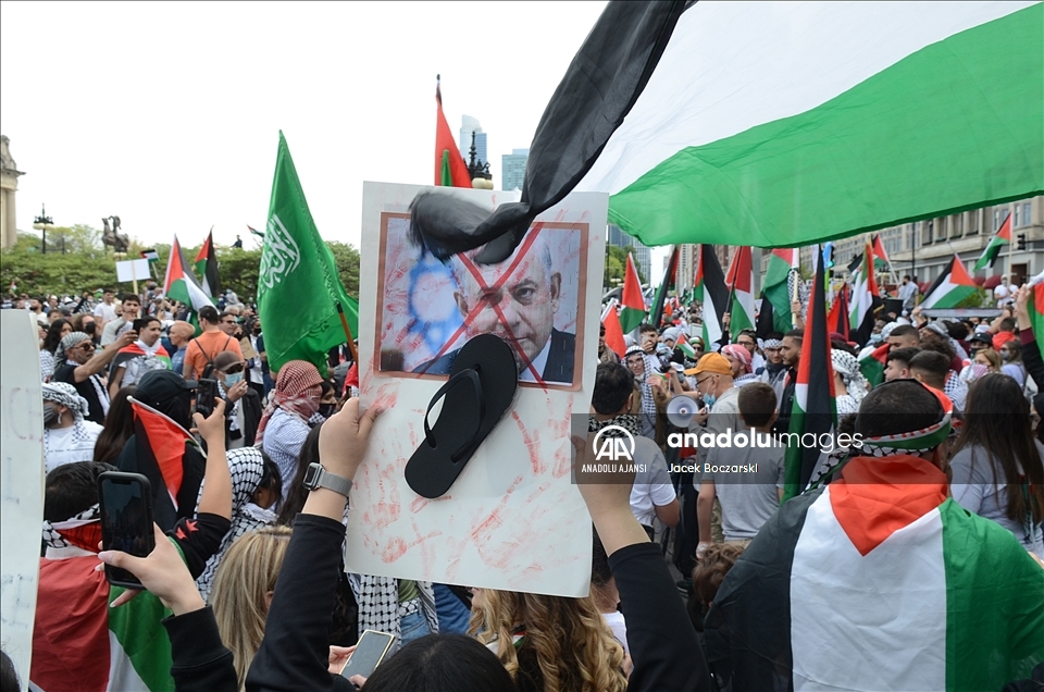 ABD'nin Chicago kentinde Filistin'e destek gösterisi