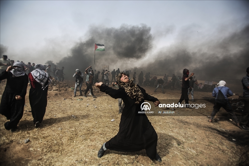 Gazze sınırındaki gösteriler