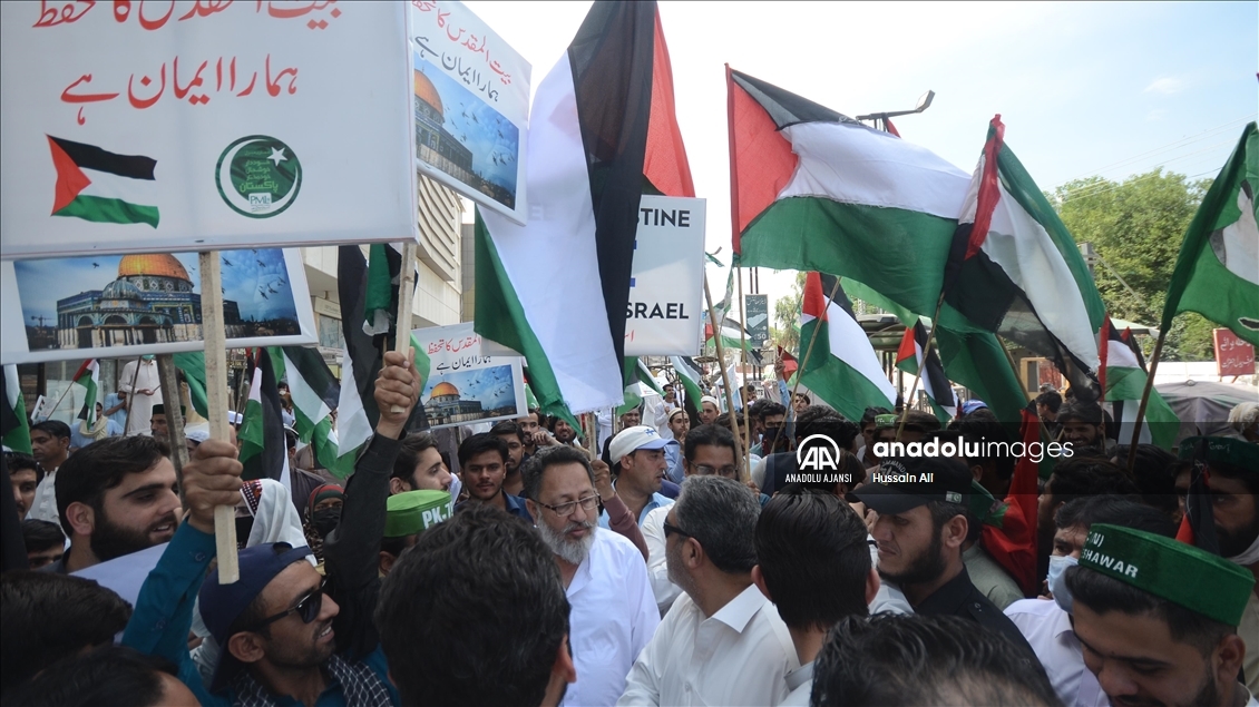 Pakistan'da Filistin'e destek gösterisi yapıldı