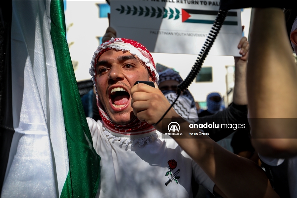ABD'nin başkenti Washington'da binlerce kişi Filistin'e destek gösterisi düzenledi