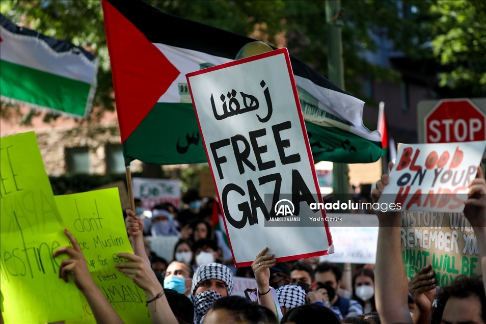 ABD'nin başkenti Washington'da binlerce kişi Filistin'e destek gösterisi düzenledi