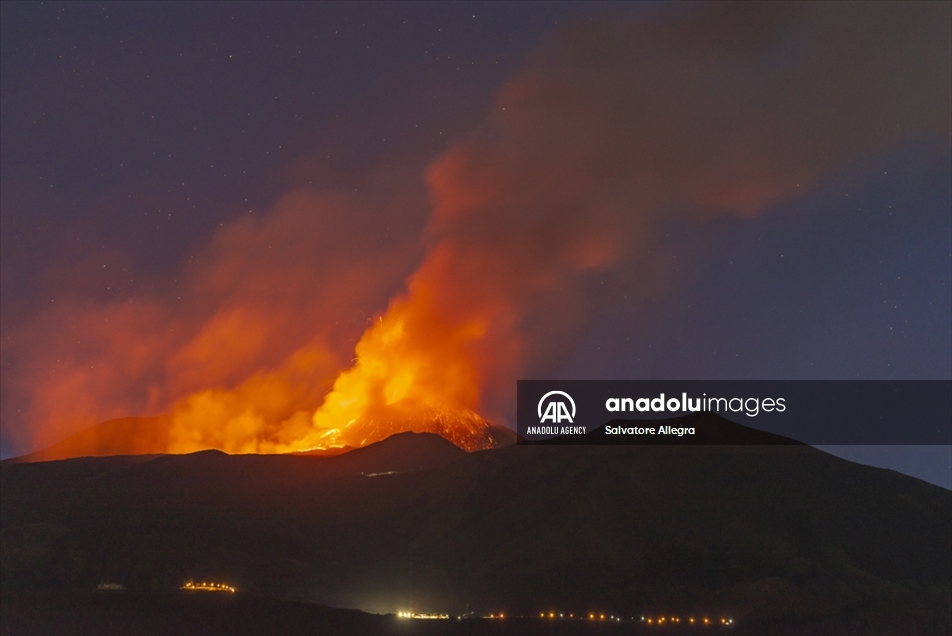 Nueva erupción del volcán Etna en Italia