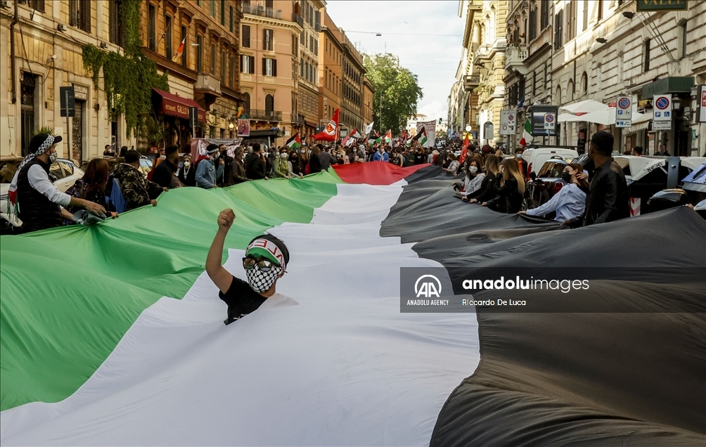 Demonstration in solidarity with Palestine in Rome