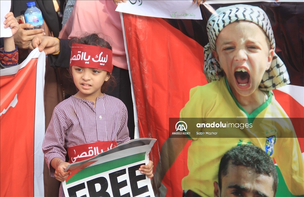 Protesta en Karachi, Pakistán, contra Israel