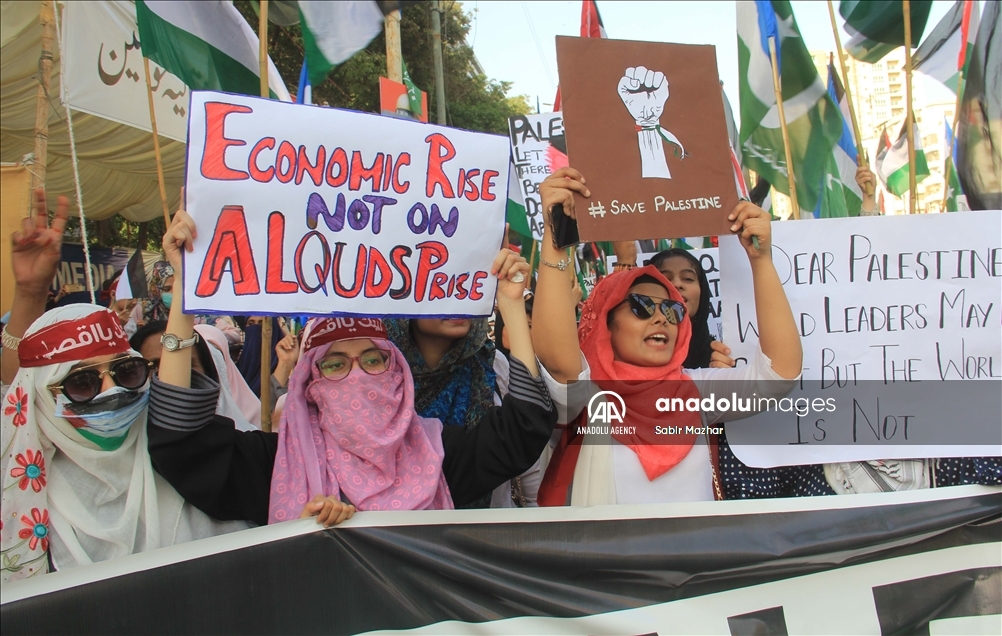 Protesta en Karachi, Pakistán, contra Israel