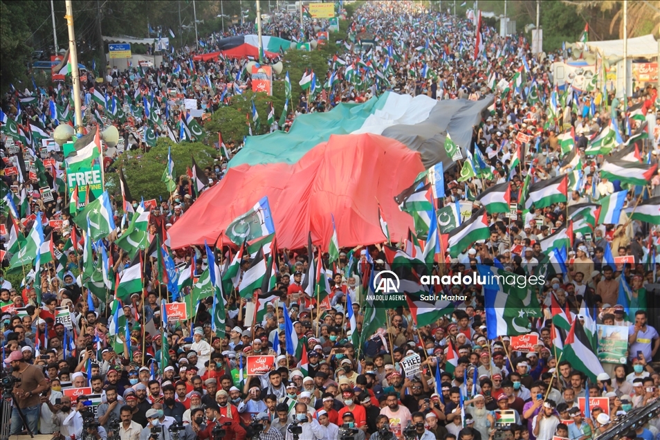 Protesta en Karachi, Pakistán, contra Israel