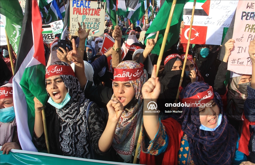 Protesta en Karachi, Pakistán, contra Israel