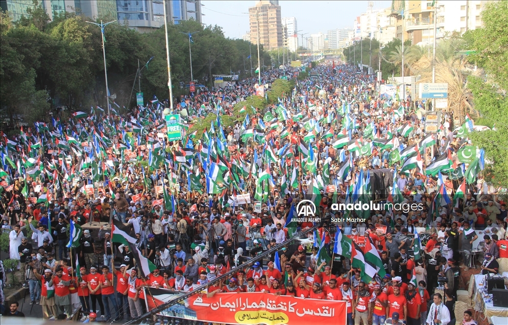 Protesta en Karachi, Pakistán, contra Israel