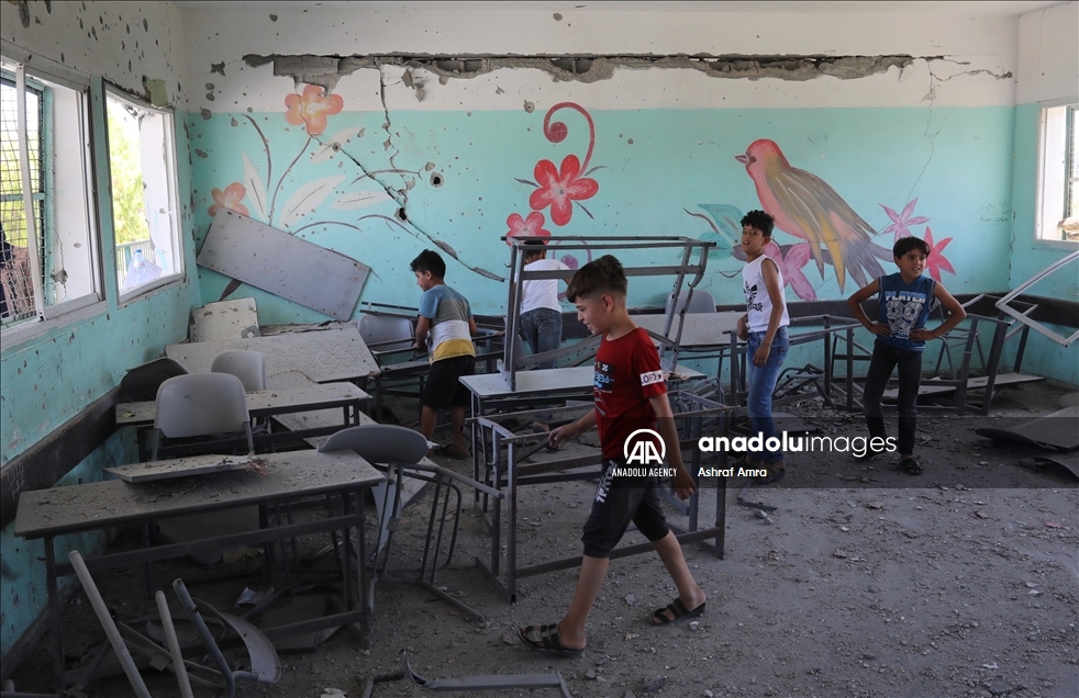 187 schools including 55 pre-schools damaged in Israeli attacks towards Gaza​​​​​​​