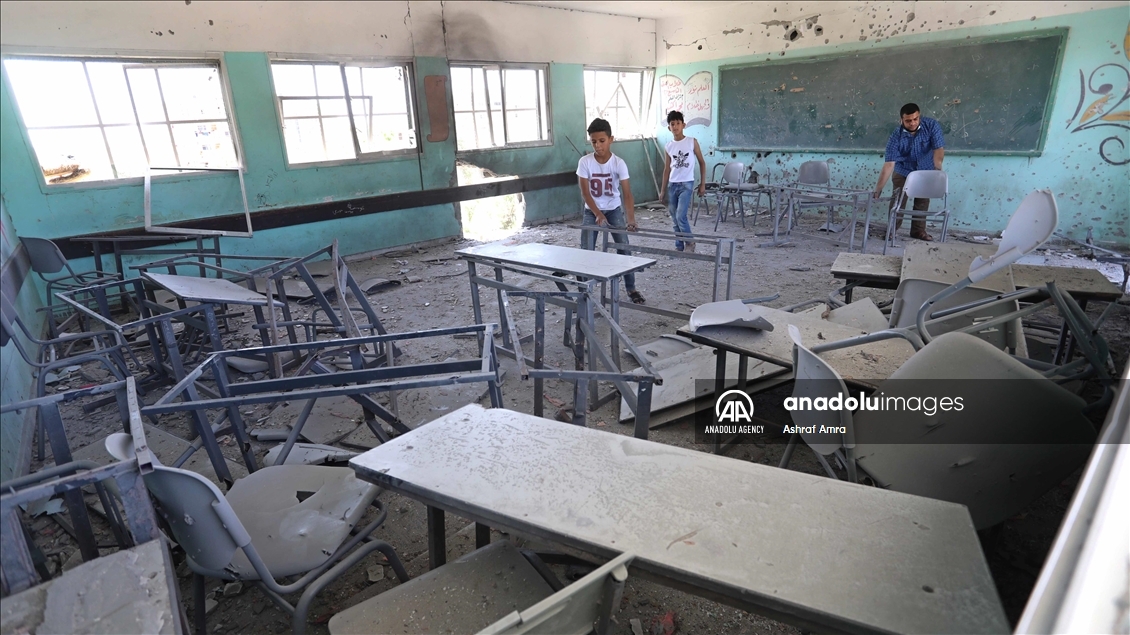 187 schools including 55 pre-schools damaged in Israeli attacks towards Gaza​​​​​​​