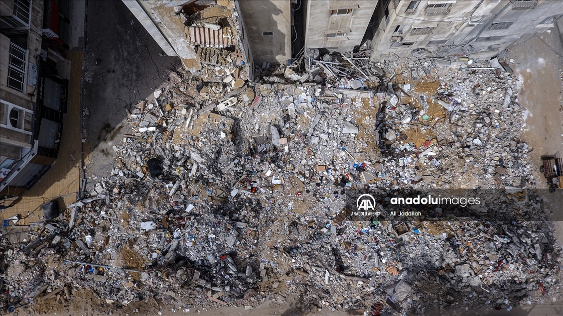 Aerial drone views of the destruction after 11 days of Israeli airstrikes on Gaza