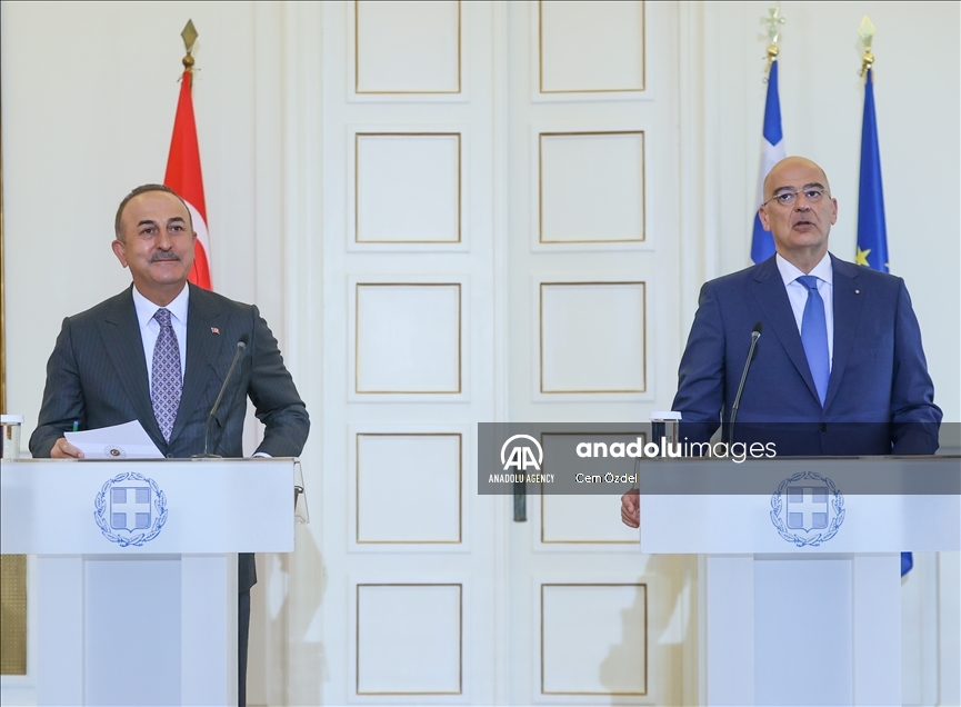 نشست خبری مشترک وزرای خارجه ترکیه و یونان در آتن 