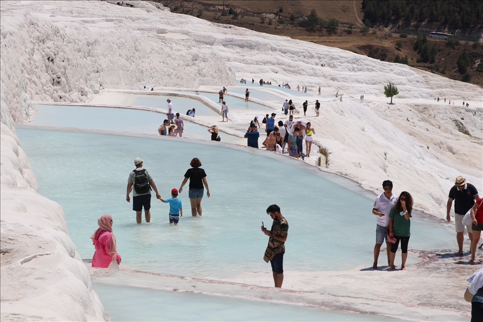 Pamukkale welcome its guests in Turkey