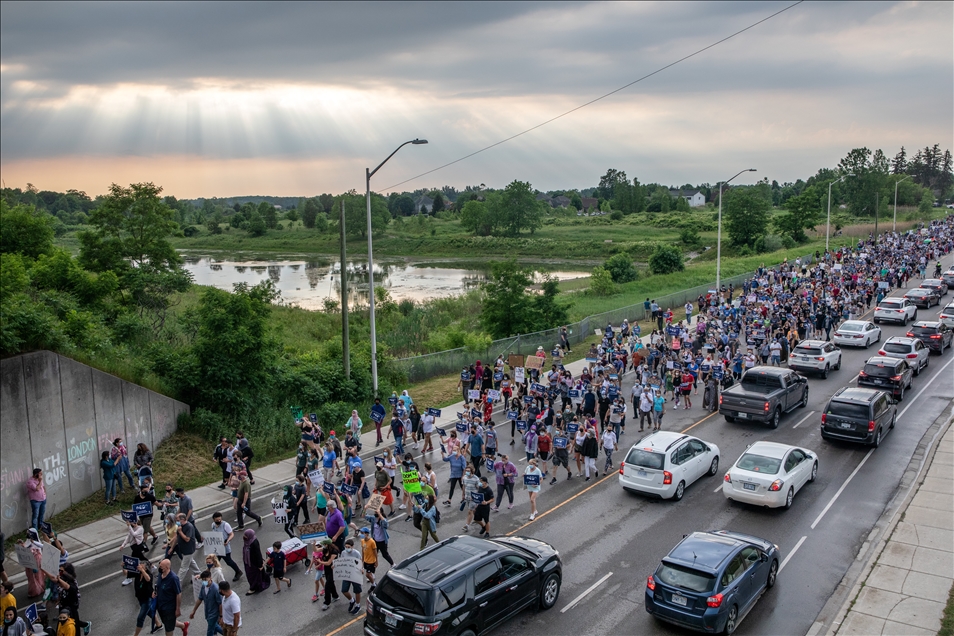 Public march in honor of Muslim family killed in attack in Ontario