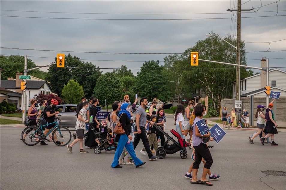 Public march in honor of Muslim family killed in attack in Ontario