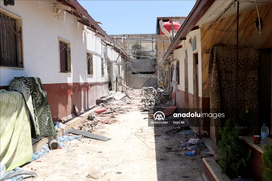 Terör örgütü YPG/PKK'nın Afrin'de hedef aldığı sivil hastane hizmet dışı kaldı
