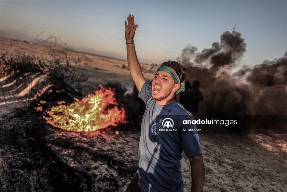 Protestas en Gaza contra la 'marcha de las banderas' de israelíes de extrema derecha