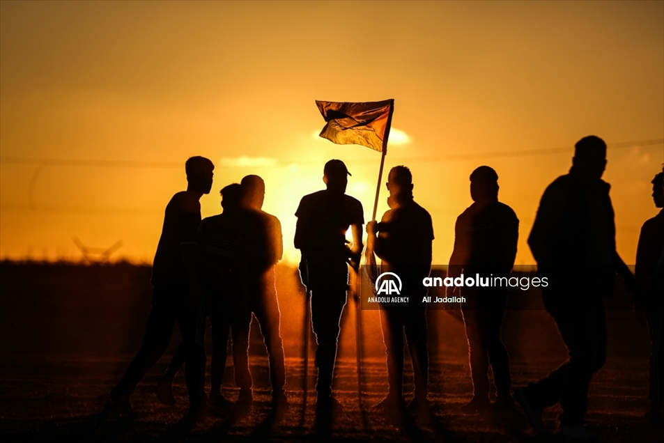Protestas en Gaza contra la 'marcha de las banderas' de israelíes de extrema derecha