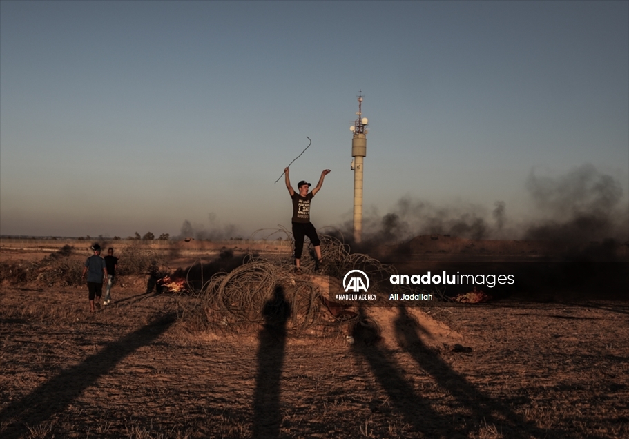 Protestas en Gaza contra la 'marcha de las banderas' de israelíes de extrema derecha