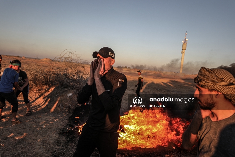 protestas en Gaza contra la 'marcha de las banderas' de israelíes de extrema derecha