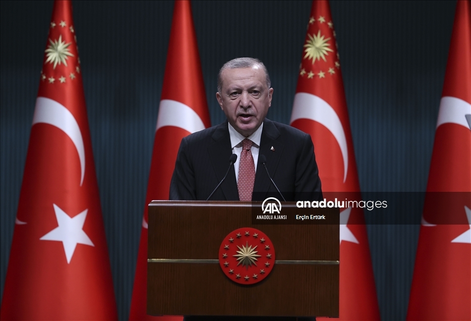 Cumhurbaşkanı Erdoğan, Cumhurbaşkanlığı Kabine Toplantısı'nın ardından açıklamalarda bulundu