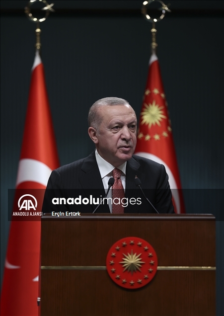Cumhurbaşkanı Erdoğan, Cumhurbaşkanlığı Kabine Toplantısı'nın ardından açıklamalarda bulundu