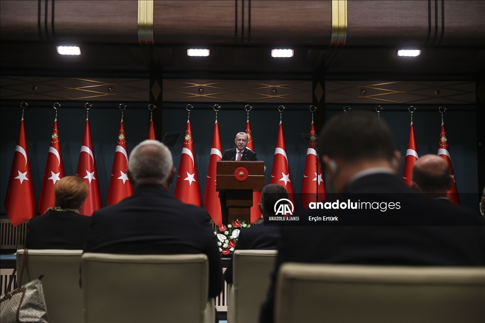 Cumhurbaşkanı Erdoğan, Cumhurbaşkanlığı Kabine Toplantısı'nın ardından açıklamalarda bulundu