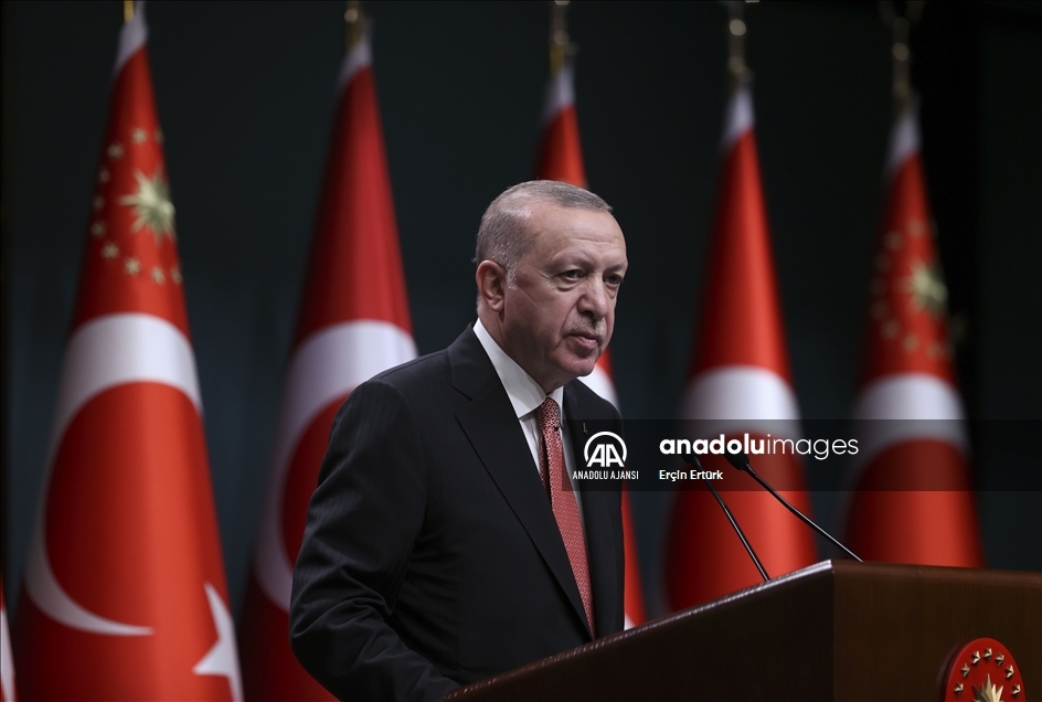 Cumhurbaşkanı Erdoğan, Cumhurbaşkanlığı Kabine Toplantısı'nın ardından açıklamalarda bulundu