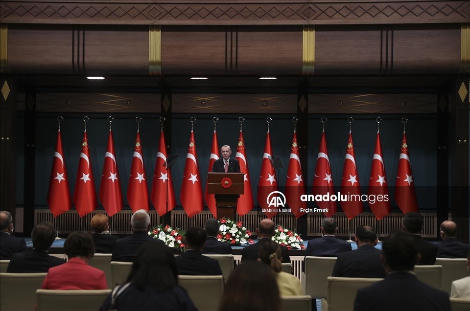 Cumhurbaşkanı Erdoğan, Cumhurbaşkanlığı Kabine Toplantısı'nın ardından açıklamalarda bulundu