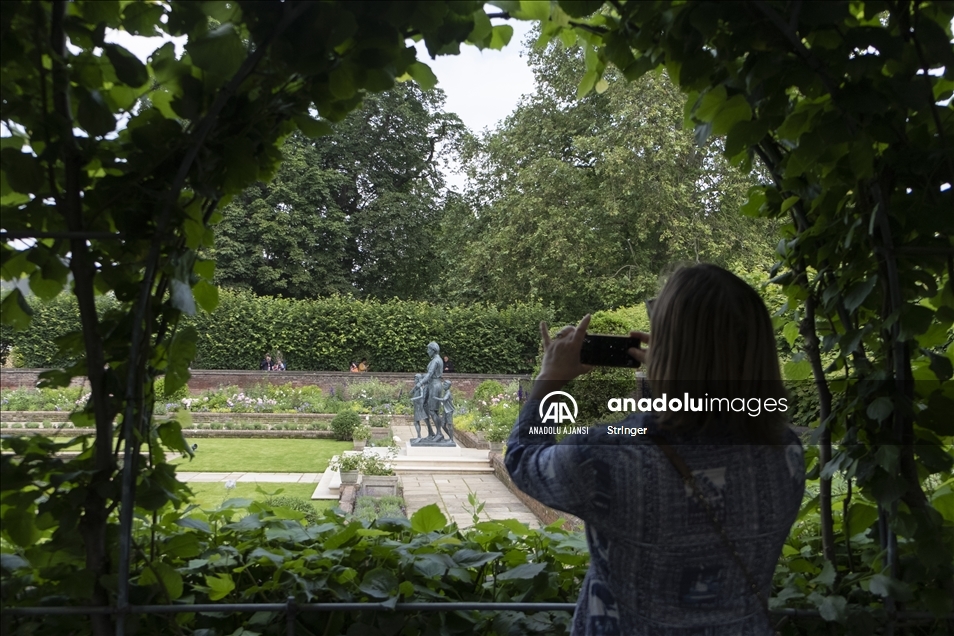 London, United Kingdom - July 02: Princess Diana Statue in Kensington Gardens