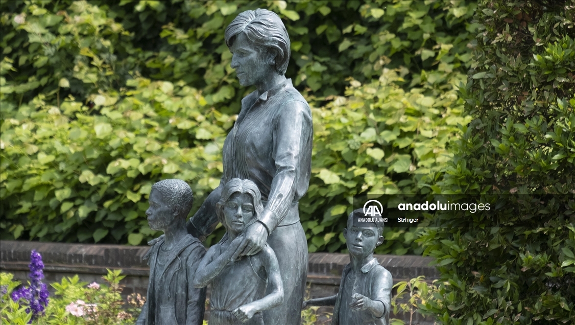 London, United Kingdom - July 02: Princess Diana Statue in Kensington Gardens