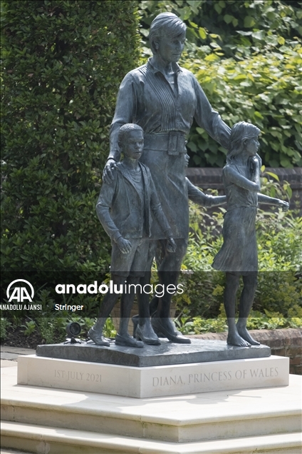 London, United Kingdom - July 02: Princess Diana Statue in Kensington Gardens