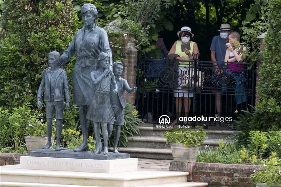 London, United Kingdom - July 02: Princess Diana Statue in Kensington Gardens