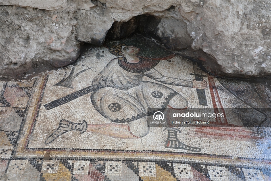 Gaziantep'te evin bahçesinde ortaya çıkan tarihi mozaikler müzeye taşınıyor