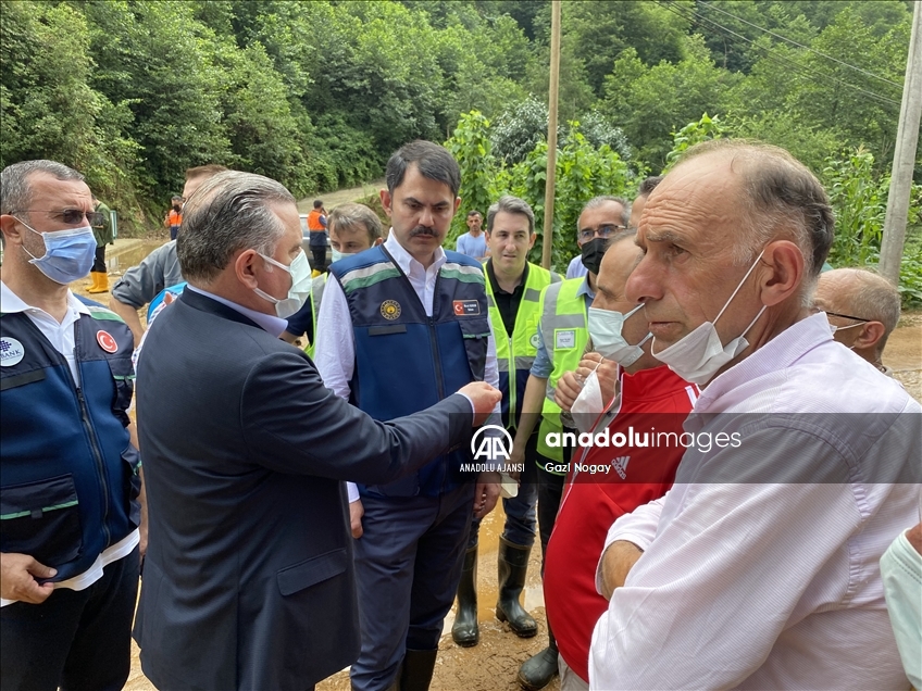 Bakanlar Soylu, Kurum ve Karaismailoğlu, Rize'de afet bölgesinde incelemelerde bulundu