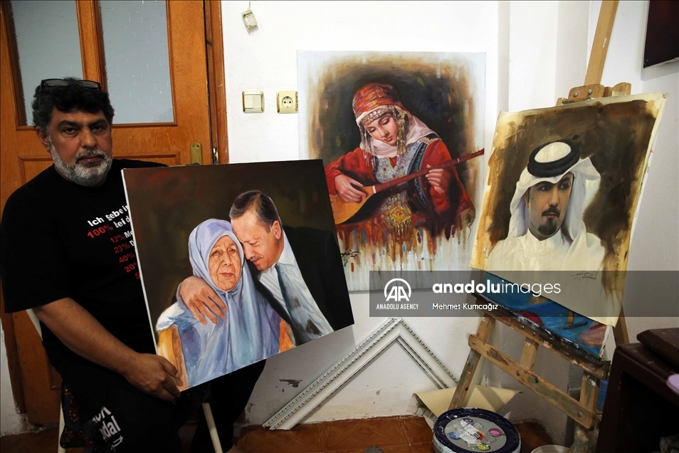 لوحاته زينت قصور صدام.. رسام عراقي يواصل إبداعاته في تركيا
