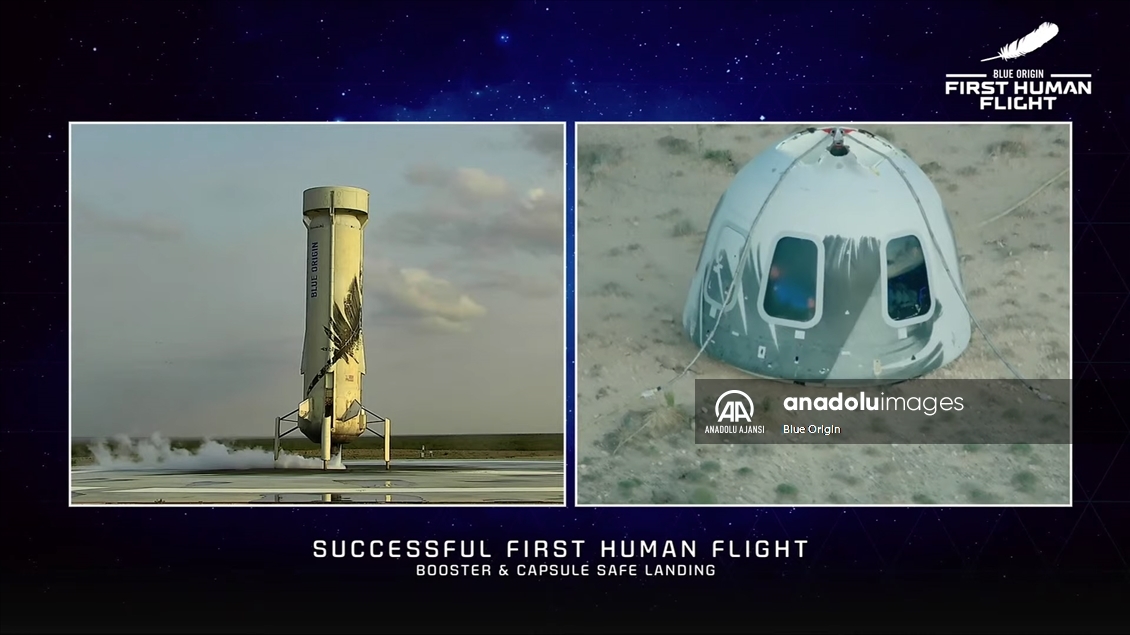 ABD'li milyarder Jeff Bezos ve beraberindeki mürettebatı taşıyan araç uzaya fırlatıldı