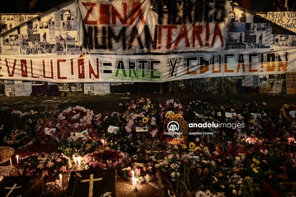 Kolombiya'da protestolarda hayatını kaybedenler için anma töreni düzenlendi