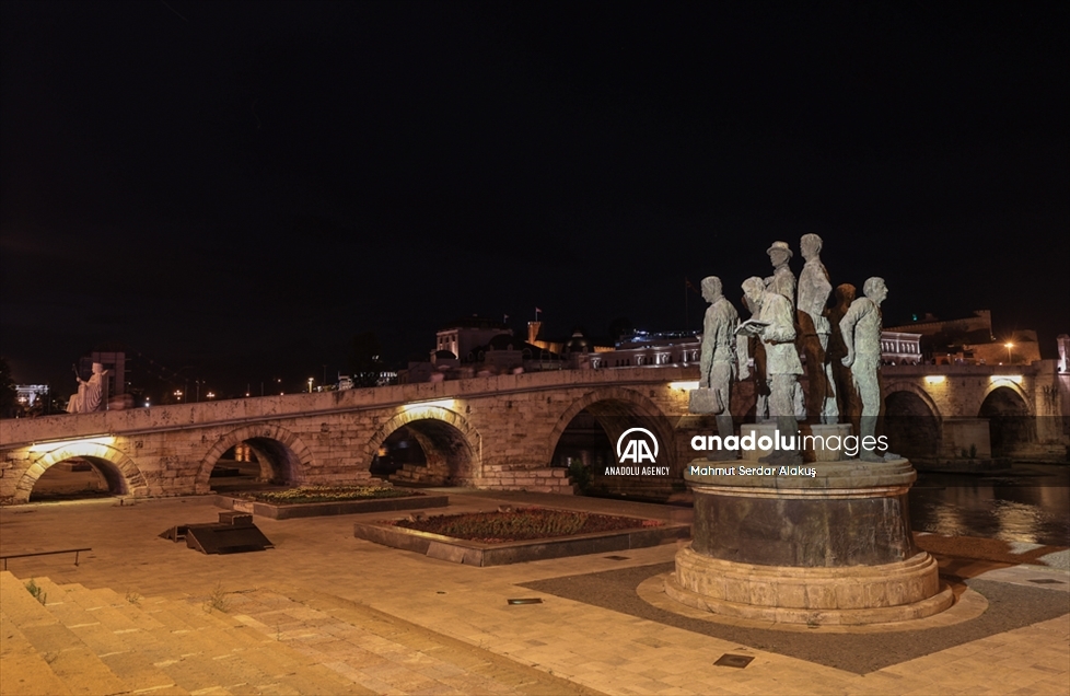 Así luce la Plaza Macedonia, la más grande de Macedonia del Norte