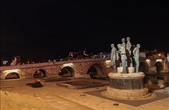 Así luce la Plaza Macedonia, la más grande de Macedonia del Norte