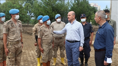 İçişleri Bakanı Süleyman Soylu, Arhavi'de incelemelerde bulundu
