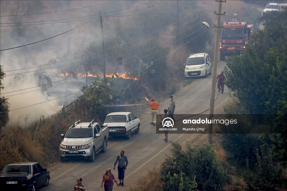 Manavgat'ta çıkan orman yangını havadan ve karadan müdahaleyle kontrol altına alınmaya çalışılıyor