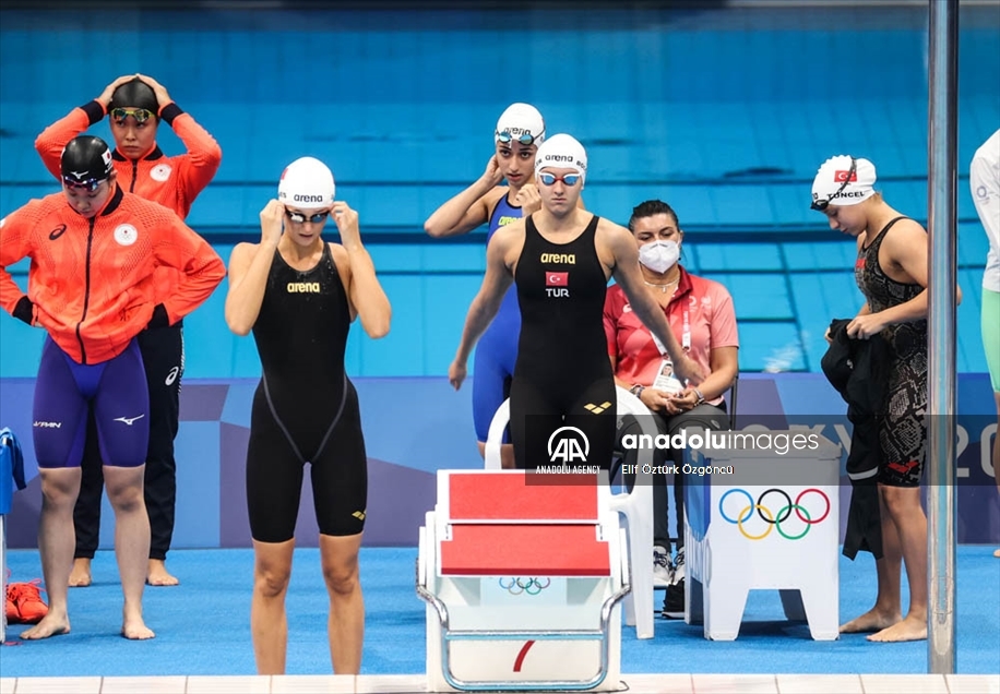 El equipo de natación de Turquía durante los Juegos Olímpicos de Tokio 2020