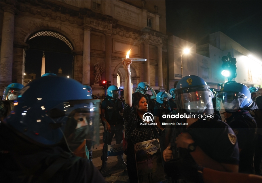 Protest against Green Pass in Rome