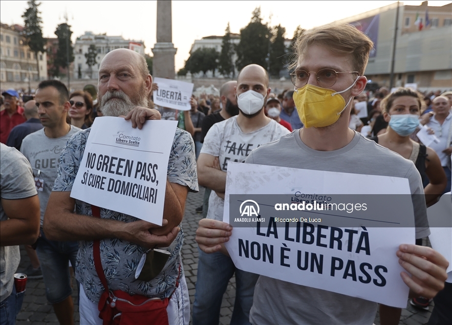 Protest against Green Pass in Rome