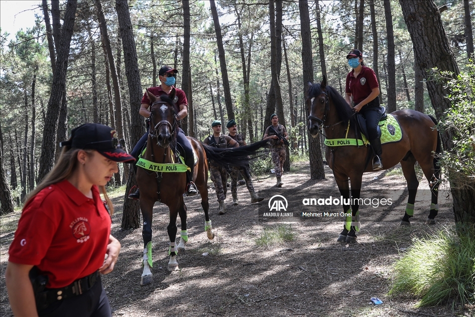 İstanbul polisinden orman yangınlarına karşı helikopter destekli güvenlik önlemi