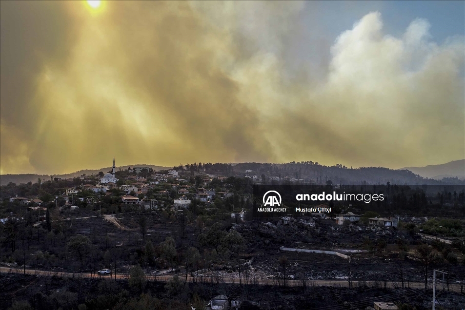 Continúa la lucha terrestre y aérea contra los incendios forestales en Turquía