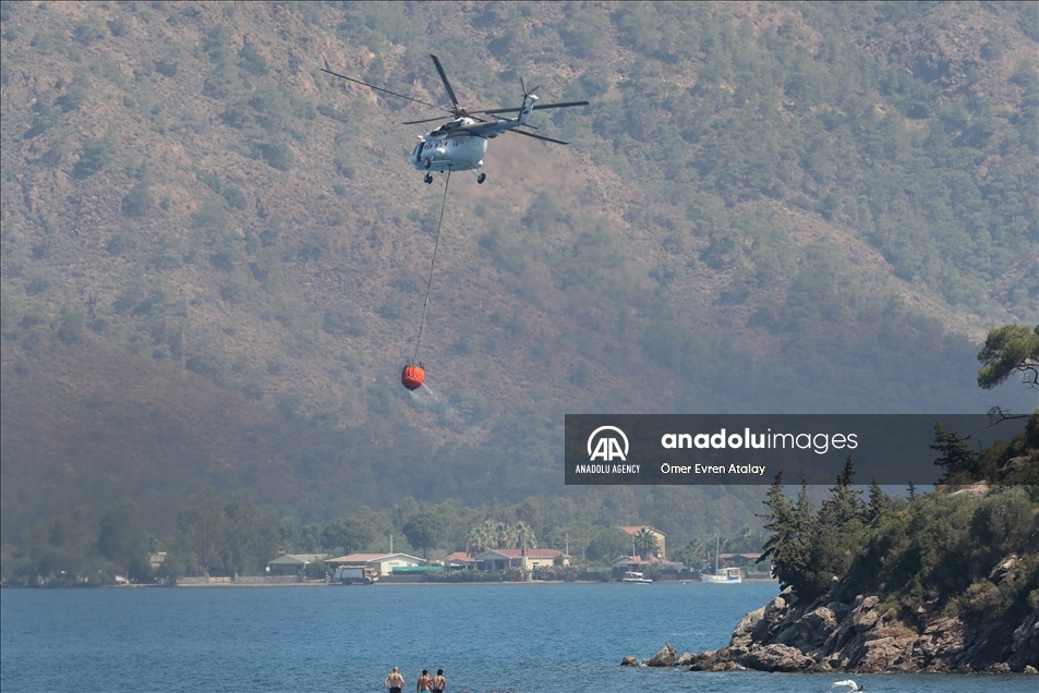 Upaya pemadaman kebakaran hutan di Mulga, Turki berlanjut