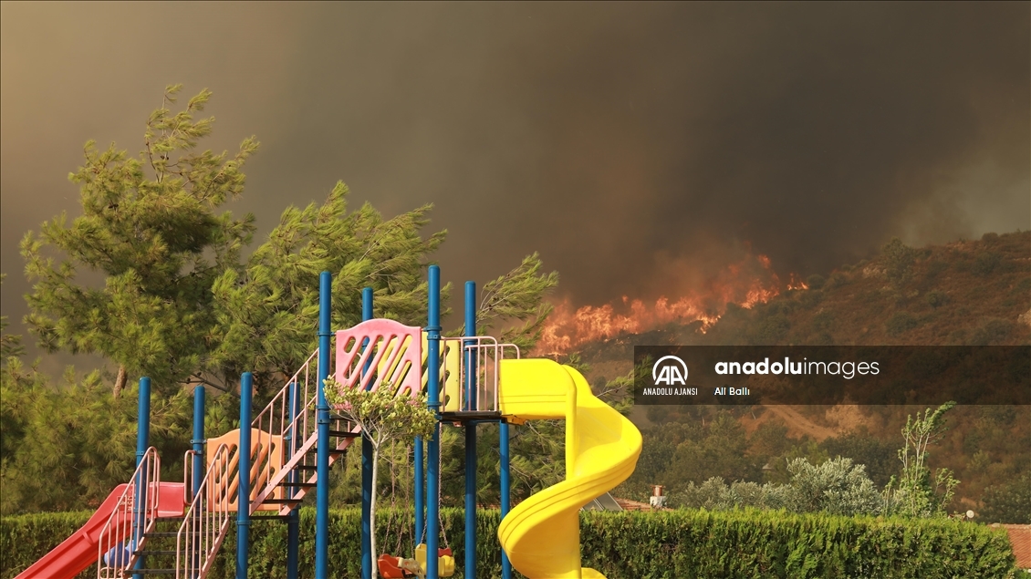 Milas'taki yangını kontrol altına alma çalışmaları sürüyor